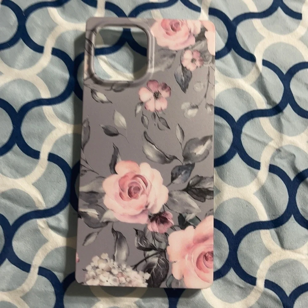 New gray floral phone case - iPhone 12 Pro Max